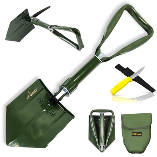 Xforst Set: Pala Plegable KS1 y Cuchillo Outdoor Survival X-K9.4 – Ideal para Bushcraft, Camping y Supervivencia