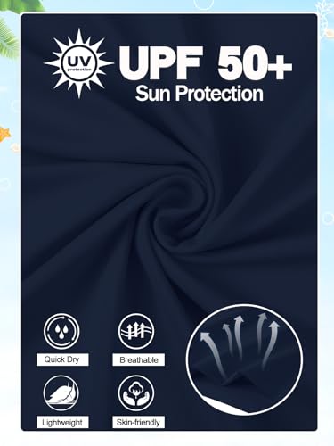 Boys Rash Guard Swimsuits Set with Swim Trunk 2 Piece Long Sleeve Swim Shirt and Bathing Suit Kids Youths Swimwear4