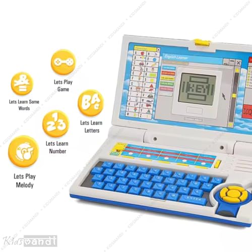 Image of Kids Mandi Activities Notebook for Kids | Fun Computer Learning & Educational Workbook | Creative Drawing, Interactive Games & Practice Activities | Blue | Ideal for Home Schooling & Travel