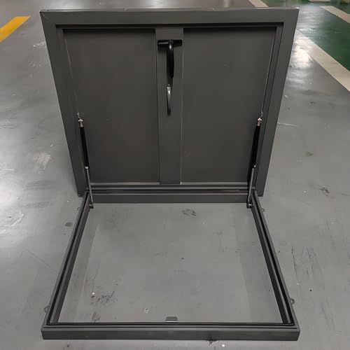 19.6In-39.3In Roof Hatch Aluminum Alloy Roof Access Hatch, Flat Roof Access Hatch, Attic Roof Exit Window, Customizable, Reinforced Hydraulic Rod, for Roof Inspection, Skylight Ventilation(LxW 65x65cm