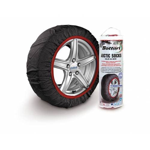 Bottari Unisex 68071 Car Snow Socks, Black/Red, S (Pack of 2)