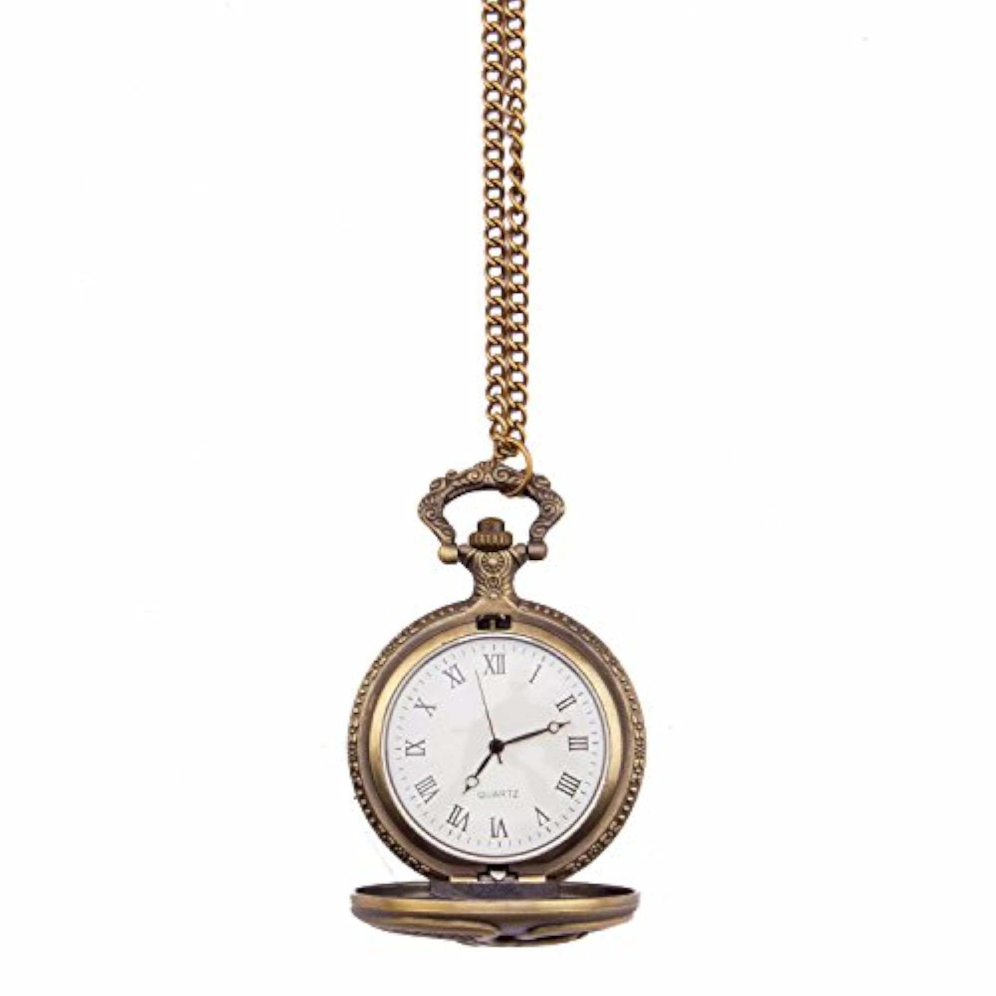 Vintage Pocket Watch London Tower Bridge Design with Chain
