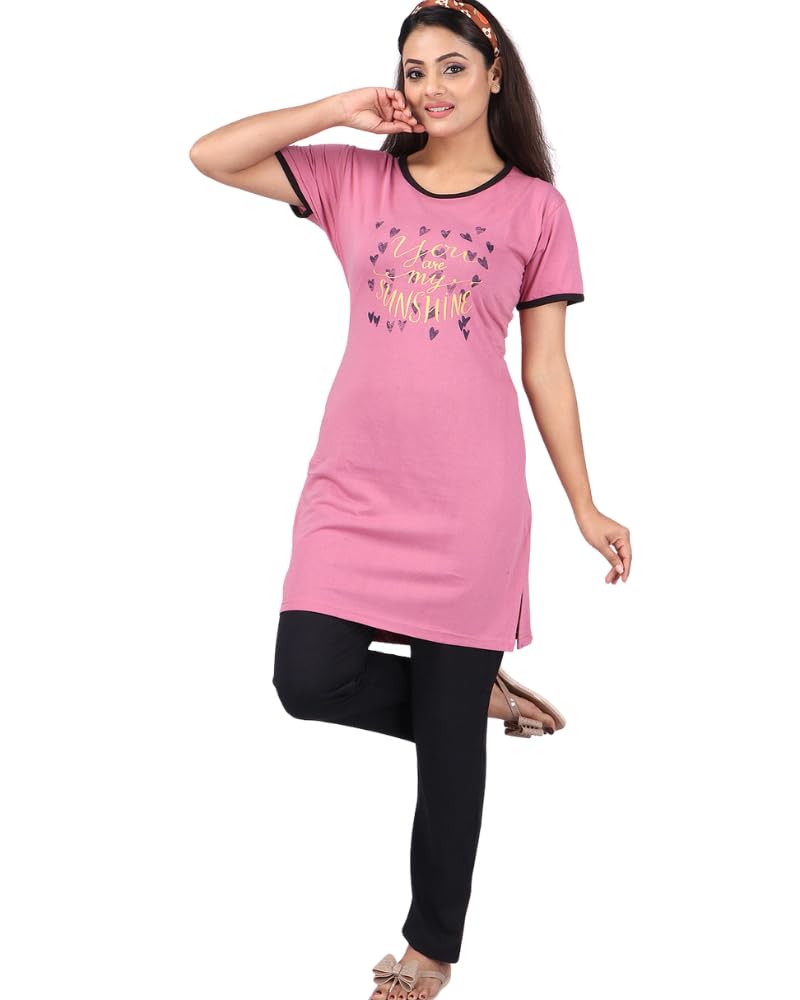 Women's Cotton Printed Night Suit Set of Top & Pajama Set || Night Suits Dresses Set for Women-image-16