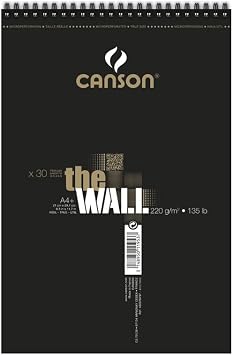 CANSON The Wall Marker 200gsm A4 Paper, Extra Smooth, Spiral Pad Short Side, 30 White Sheets, Ideal for Professional Artists & Illustrators