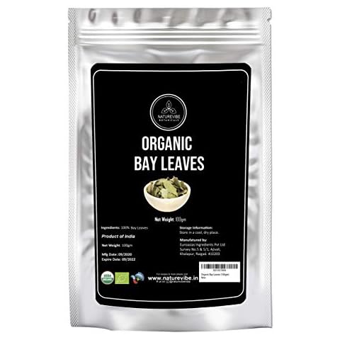 Organic Bay Leaves (100gm) by Naturevibe Botanicals | Dried 3 Veins Tejpatta | Perfectly Cut | Quality Leaf | Adds Flavor to Curries & Gravies | Enormous Health Benefits Cover