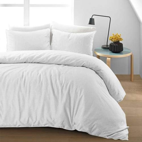 Nimsay Home Luxury Soft Pure Natural Flax Fibre Linen Blend Quilt Duvet Cover Bedding Set (Blush, Single Duvet Cover Set)