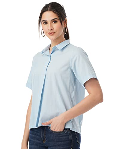 Image of FYLTR Women's Collared Casual Shirt -Front Placket with Buttons, Soft Handfeel