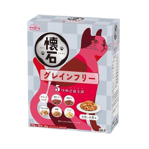 ペットライン 懐石 5つのごほうび グレインフリー キャットドライ 総合栄養食 【国産/小分け】 180gのサムネイル