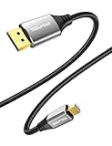 SOLMIMI Mini DisplayPort to DisplayPort Cable 8K@60Hz 4K@240Hz 32.4Gbps, HDR, Mini DP to DP Cord for Thunderbolt 1 2 MacBook Surface Monitor Graphics Card (7.8 Ft)