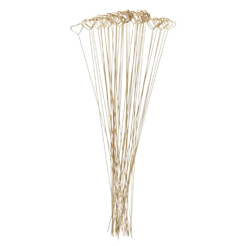 TOYANDONA 40 Pièces Tiges Métalliques en Forme de Cœur Dorées pour Porte-Cartes Mariage Supports Photo et Pinces à Reliure pour Compositions Fleurs