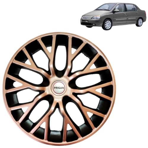 PRIGAN Indigo Copper Black Wheel Cover 14" for Indigo (Set of 4 Pcs) (Press Fitting) Model- Phantom Copper 14