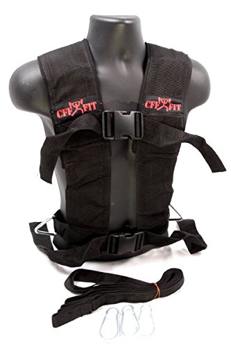 CFF Multi Purpose Sled Harness Vest - Black/Red - Small/Medium - for use with Weighted sled and in Speed and Strength Training