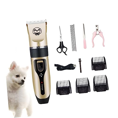 Parliky Pet Hair Trimmer 4pcs Dog Clipper Safe Ceramic Head Grooming Tool Quiet Hair Scissor for Dogs