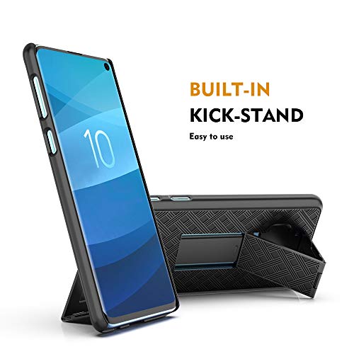 Hidahe KZ-02 Galaxy S10 Case,Hidahe S10 Belt Clip Holster Case Slim Fit Shell Combo Shell Holster Case Bulit-In Kickstand Protective Cover thumb #4