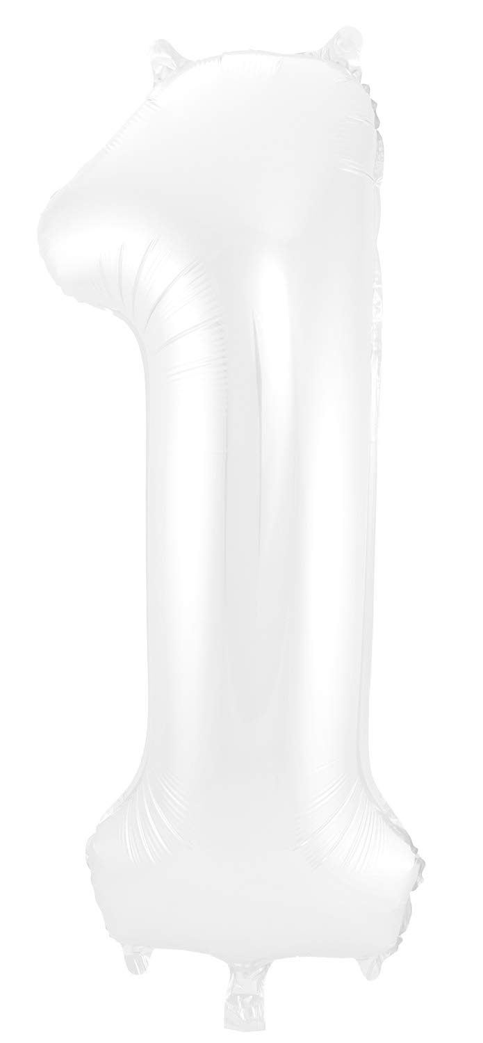 Folat Palloncino Numero 9 In Alluminio Bianco Metallizzato Opaco - 86 Cm Per Compleanni E Feste - 4