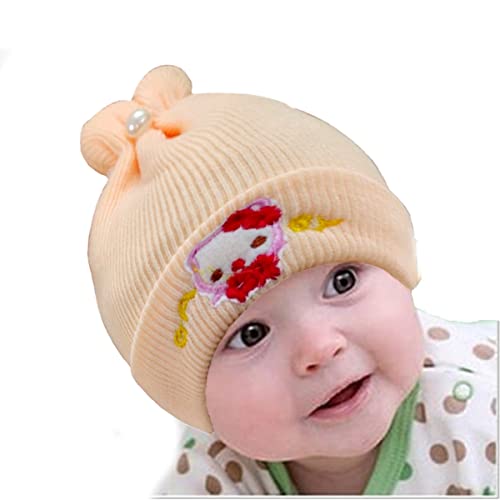 Image of Pack of 2 100% Woolen Cap for New Born Baby | Winter Warm Cap | Baby hat Cap for Winter | Woolen Cap for Baby, Kids