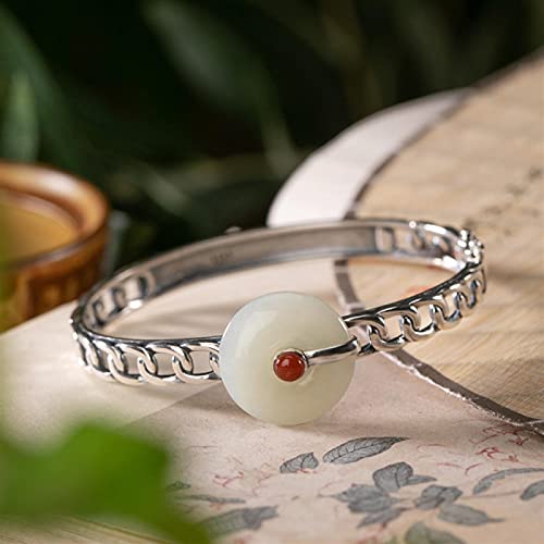 Bijoux Ouverts en Jade Naturel Hetian s925 ajustables pour éviter les pertes