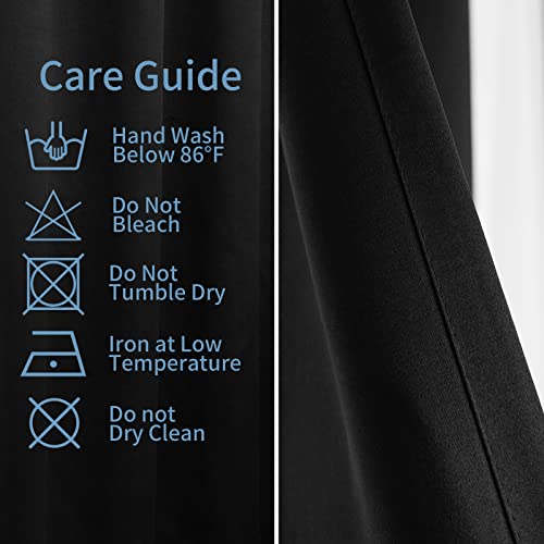 Pickluc 45 Inch Long Tier Curtain For Small Window Treatment, Short Blackout Curtain With Grommet - Half Window Curtains, For Kitchen, Bathroom, Cabinet, Basement, 2 Panels, Black, 30 Inches Wide #TOP6