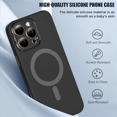 Coque silicone iPhone 15 Pro MagSafe avec protège-objectif et doublure microfibre - 3