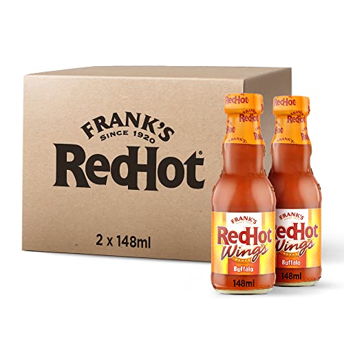 Franks RedHot Buffalo Wings Sauce 148 ML | Pack of 2 | Hot Chilli Sauce | Irresistible Taste | Vegan & Non-Vegan Cuisine | Perfect for Chicken Wings Burritos and Fajitas