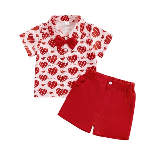 Image of Toddler Boy Summer Outfits Button Down Short Sleeve Floral Shirts & Casual Shorts 1-6 Years Boys Clothes Set