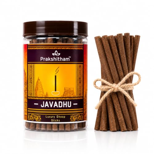 Image of Javadhu Dhoop Sticks for Pooja - 80 Bambooless & Charcoal-Free Incense Sticks, Authentic Javadhu Fragrance for Puja, Meditation, Yoga & Relaxation (Javadhu)
