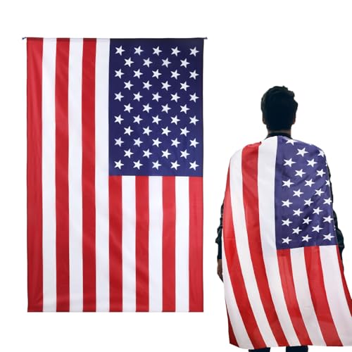 XIHIRCD 4th of July American Flag Cape Cloak USA Flag Costume Cape for Women Men 4th of July Independence Day Accessories Halloween Party Supplies
