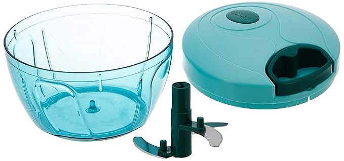 Image of DHRUMIT New Vegetable Chopper for Kitchen Use - Plastic | Vegetable Hand-Pull Food Chopper with 3 Stainless Steel Blades | Onion Chopper | Compact, Durable & BPA-Free(Green 500-Ml)