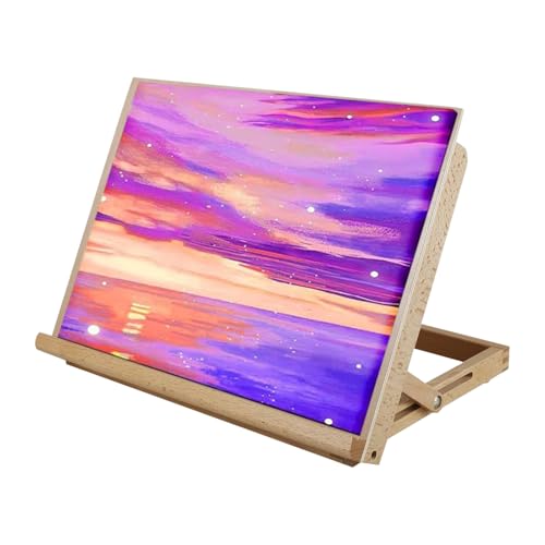 Caballete de arte de mesa, multifunción, 43 x 32 x 6 cm, caballete de tablero de dibujo grande, caballete de madera de ángulo ajustable, diseño plegable, para niños, adolescentes, adultos, estudiantes