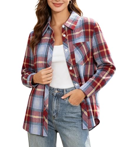 Image of SANGTREE Women's and Girls Long Sleeve Flannel Shirt