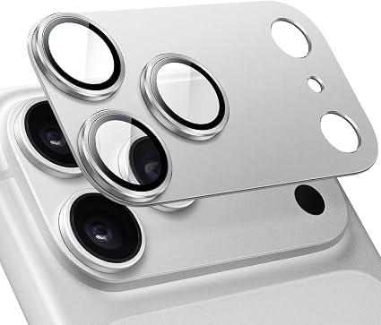 Image of Ferilinso GARHIL Camera Lens Protector Compatible with iPhone 18 Pro Max, Silver Joint, 9H Tempered Glass Camera Protector, HD Clear Anti-Scratch Lens Cover, Case Friendly, Easy Installation