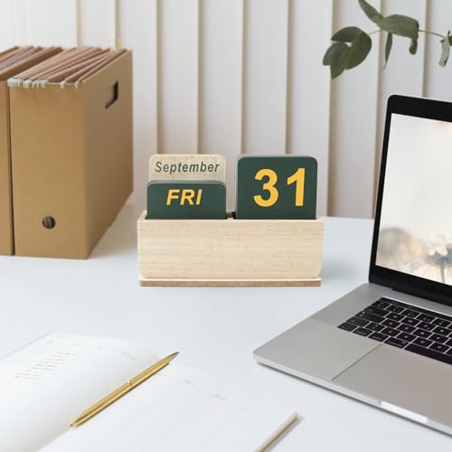 Image of Wooden Block Perpetual Calendar, DBC01M