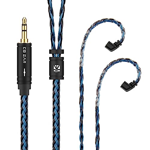 Yinyoo KBEAR ST16 Plus 2M Headphone Cable, 2-Meter IEM Replacement Cord for KZ ZSN PRO X/ZSN/ZS10 PRO/ZST X/AS16/AS16 PRO/ZEX/ZEX PRO/DQS/ZAX/ZAS/ZAR/ESX/ZNA/ZVX/D-Fi (QDC, 3.5mm, Black-Blue)