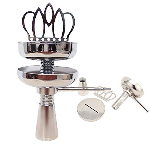 QWERDF Shisha Hookah Crown Head Bowl Set, Stainless Charcoal Holder Burner Water Smoking Pipe Bowl for Hookhas Accessories