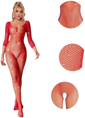 KIRMIZI BODYSTOKİNG JARTİYER VÜCUT ÇORABI TAŞLI ELBİSE ETEK İÇİ FANTEZİ İÇ GİYİM - Görsel 3