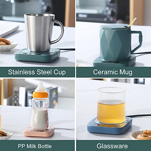 Coffee Mug Cup Warmer Coaster For Coffee Tea Cocoa Milk Food Fruits Candle, Aluminum Metal Panel, Safe Reliable, Green (4" X 5") #TOP5