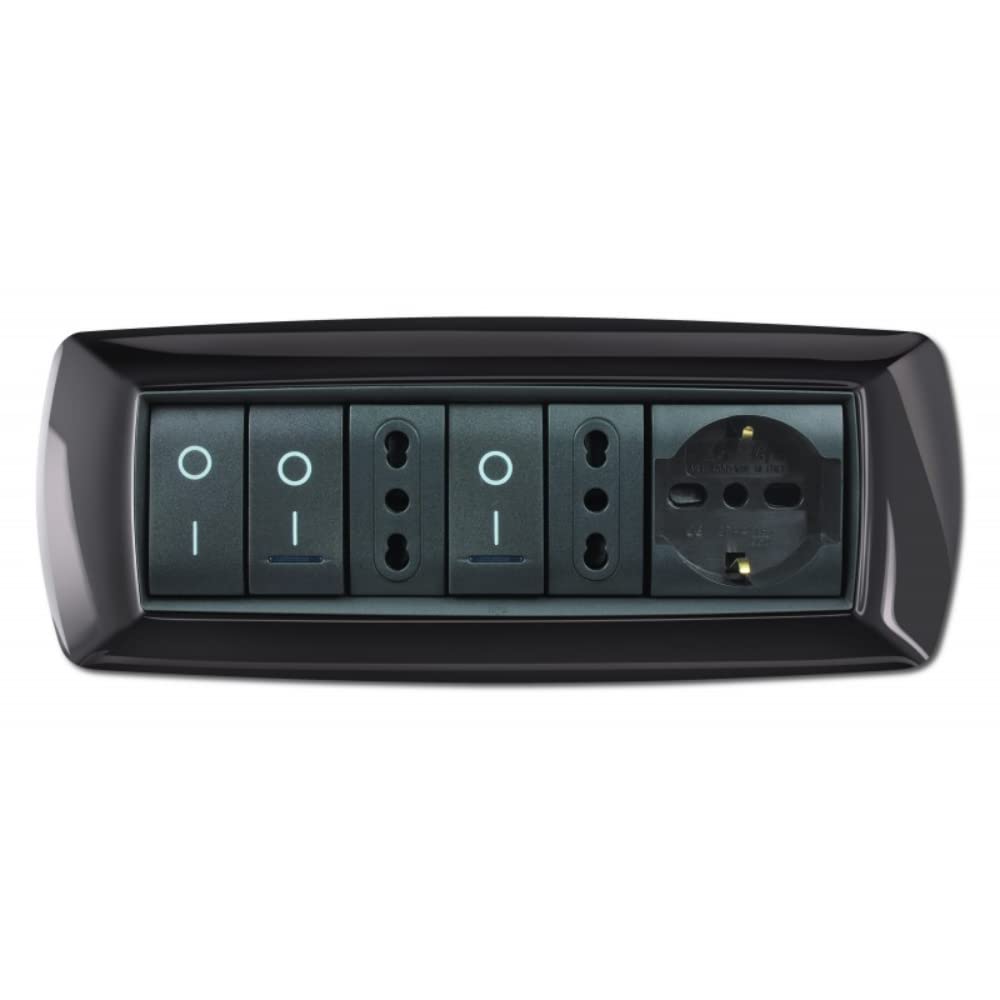 Elettrocanali – Mascherina Mylife 7 Moduli Grigio Scuro - 4