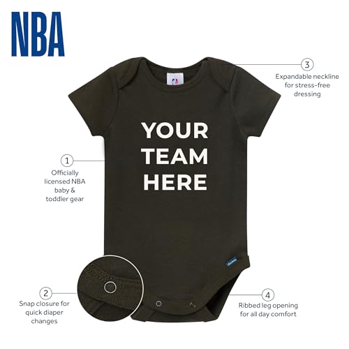 Image of Gerber Baby NBA Boys & Girls 2-Pack Short Sleeve Onesie Bodysuits