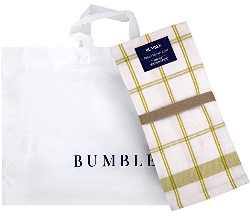 Premium Kitchen Towels (20”x 28”, 6 Pack) | Large Cotton Dish Towels | Flat & Terry Highly Absorbent Kitchen Linen Set with Hanging Loop | Lime Green Check