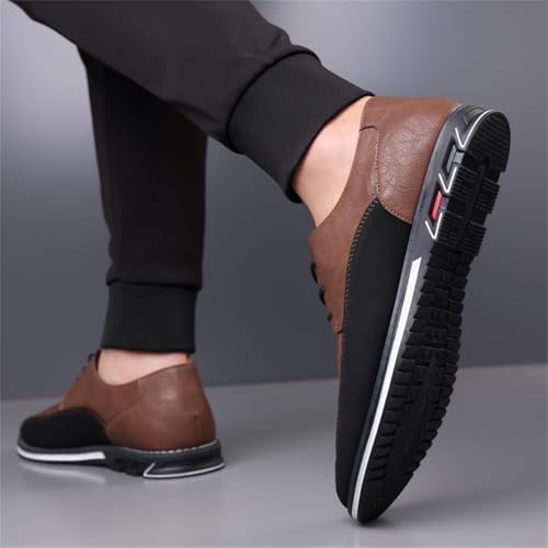 Image of Men's Casual Dress Oxfords Shoes Business Formal Italy Prince Classic Oxford Lace Up Craft Mesh Sneakers