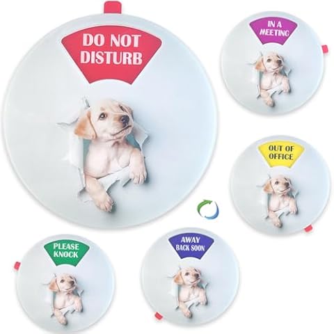 Do Not Disturb Office Door Sign,Privacy Office Signs-Do not Disturb/In a Meeting/Away Back Soon/Please Knock/Out of Office 5 options -Ideal for Office, Clinic, Therapists. Cover