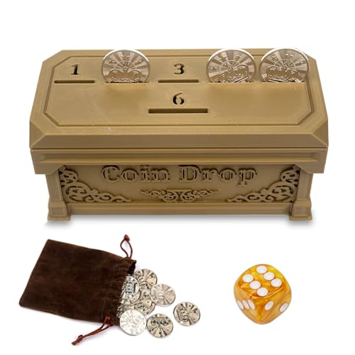Penny Game con 30 Monedas de Metal y 1 Dado miniatura 3