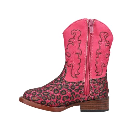 ROPER Toddler Girls Wild Cat Glitter Square Toe Casual Boots Mid Calf - Pink3