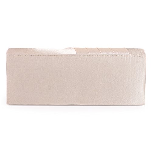 Damara Elegance Satin Cocktail Wedding Handbag Evening Clutch Bag,Navy Blue