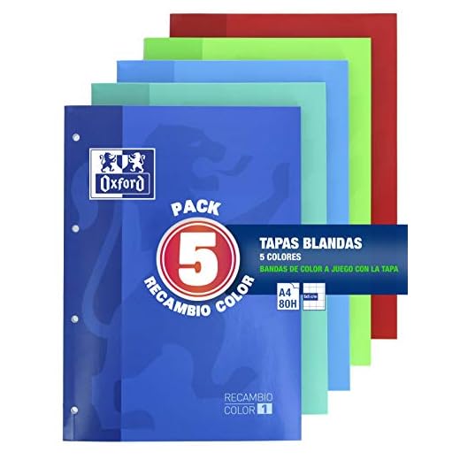 Oxford Classic - Pack De 5 Recambios Color 1 Encolados 80 Hojas