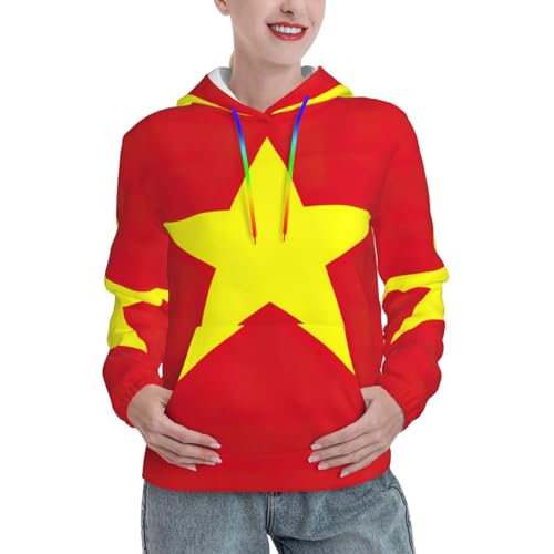 Sweat à capuche drapeau vietnamien EdWal pour femme, coupe ajustée