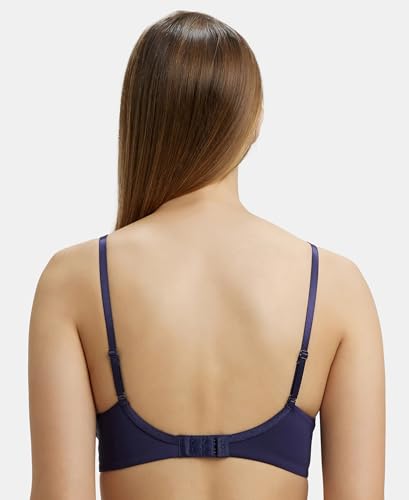 Image of Jockey 1816 Women Wirefree Padded Soft Touch Microfiber Elastane Stretch Full Coverage T-Shirt Bra with Lace Styling
