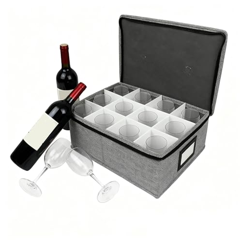 Caja organizadora de copas de tela contenedor almacenamiento soporte de vidrio doméstico 6