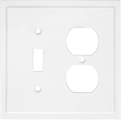 Miniatura 86 de Henne Bery Placa decorativa de pared con borde moderno, tapa de tomacorriente para cubrir enchufe, aleación de zinc maciza duradera