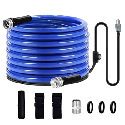 30FT Heated Hose for RV, 45 ? Antifreeze Heated Heated Water Hose, Heated Drinking Water Hose with Thermostat, Lead and BPA Free, Automatic Self-regulating Drinking Hoses for Garden, RV